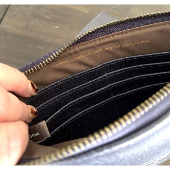 Matt & Nat Wristlet Vegan Leather Wallet Clutch Blue Removable Strap Distressed - Picture 8 of 12